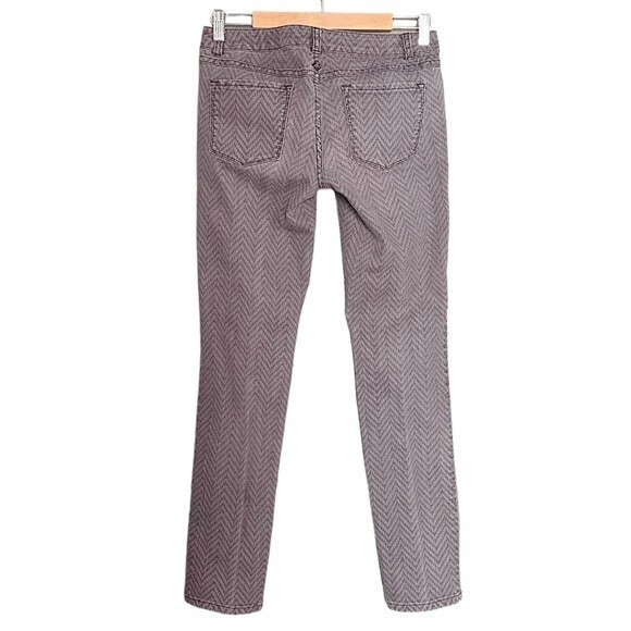 Prana Jeans Gray Chevron Low Rise Slim Straight Stretch Cotton Denim Size 6 - Picture 3 of 10